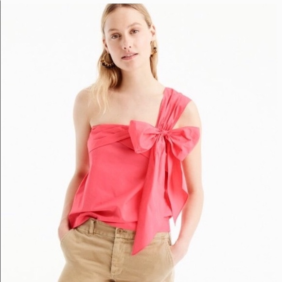 J. Crew Tops - J Crew one shoulder peach halter top